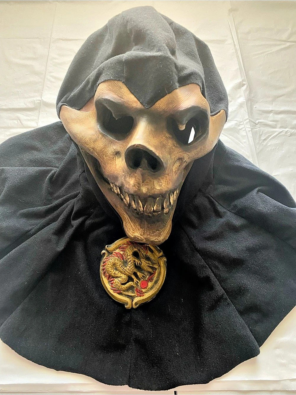 Vtg 2004 Mario Chiodo Studios Grim Reaper Warlord Skull Hood Mask